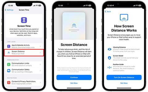 screen distance in iphone