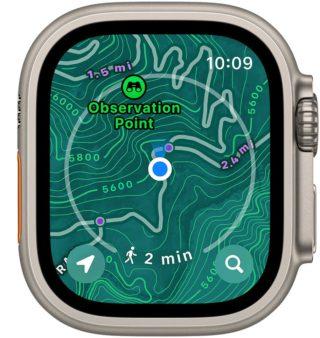 من iPhoneIslam.com، ساعة أبل مع ميزة الخريطة المحسنة على نظام التشغيل watchOS 10.
