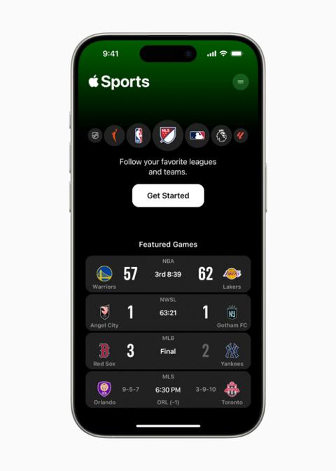 من iPhoneIslam.com، لقطة شاشة لتطبيق Apple Sport على الهاتف.