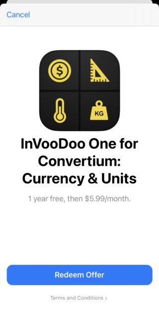 من iPhoneIslam.com، لقطة شاشة لتطبيق Invodo لتحويل العملات.