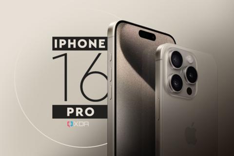 من iPhoneIslam.com، رسم ترويجي لجهاز iPhone 16 pro يعرض الترقيات الرئيسية للجهاز، بما في ذلك تصميم الكاميرا الجانبية والخلفية.