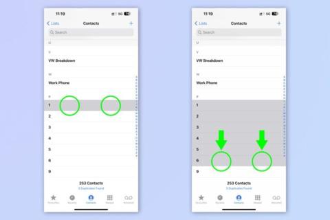 من iPhoneIslam.com، جهازي iPhone مع أسهم خضراء على الشاشة تعرضان إيماءات مخفية لمستخدمي iOS.