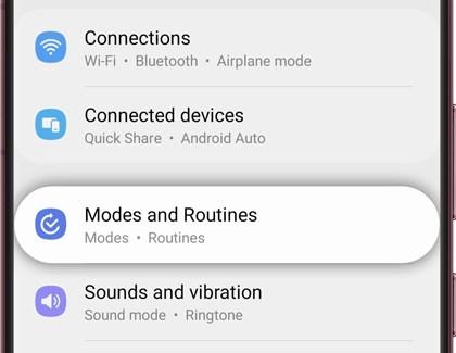 ميزة Modes and Routines في هواتف سامسونج