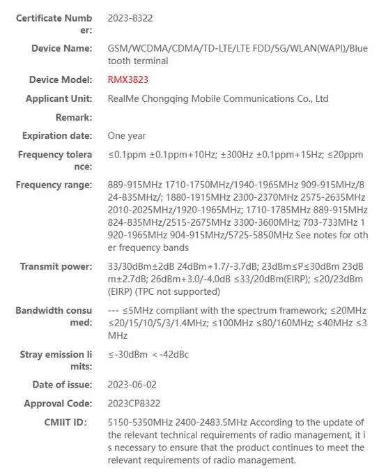 ريلمي جي تي نيو 5 برو – Realme Gt Neo 5 Pro يظهر في شهادة جديدة مع تفاصيل مهمّة