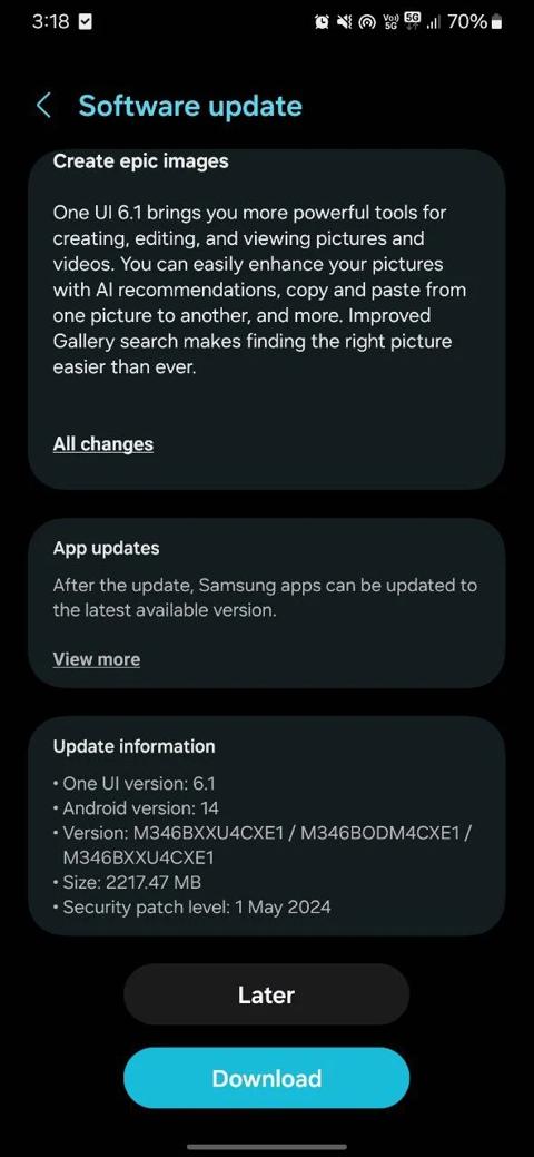 تحديث Samsung One Ui 6.1 يشق طريقه أيضًا لهذا