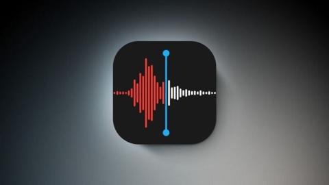 من iPhoneIslam.com، أيقونة موجة صوتية على خلفية داكنة.