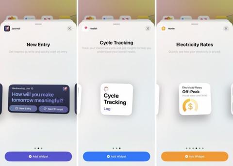 من iPhoneIslam.com، تعرض الصورة ثلاثة ألوان رئيسية لجهاز iPhone مع أدوات: الأولى لتطبيق Journal، والثانية لـ Cycle Tracking في تطبيق Health، والثالثة لمراقبة أسعار الكهرباء، وكلها معززة بتحديث iOS 18.
