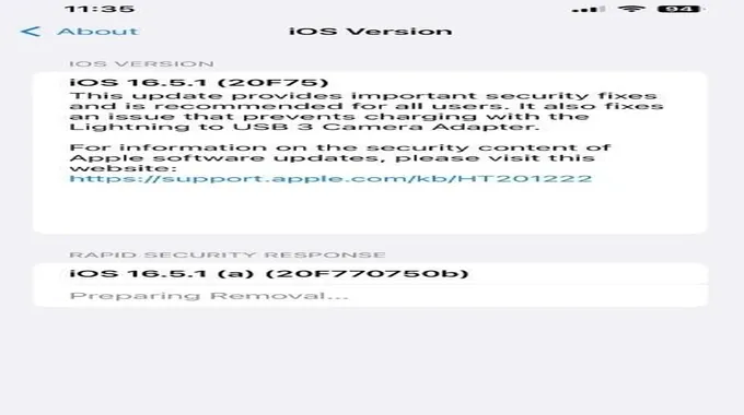 تحديث Ios 16.5.1 و Ipados 16.5.1 يتم سحبهم من